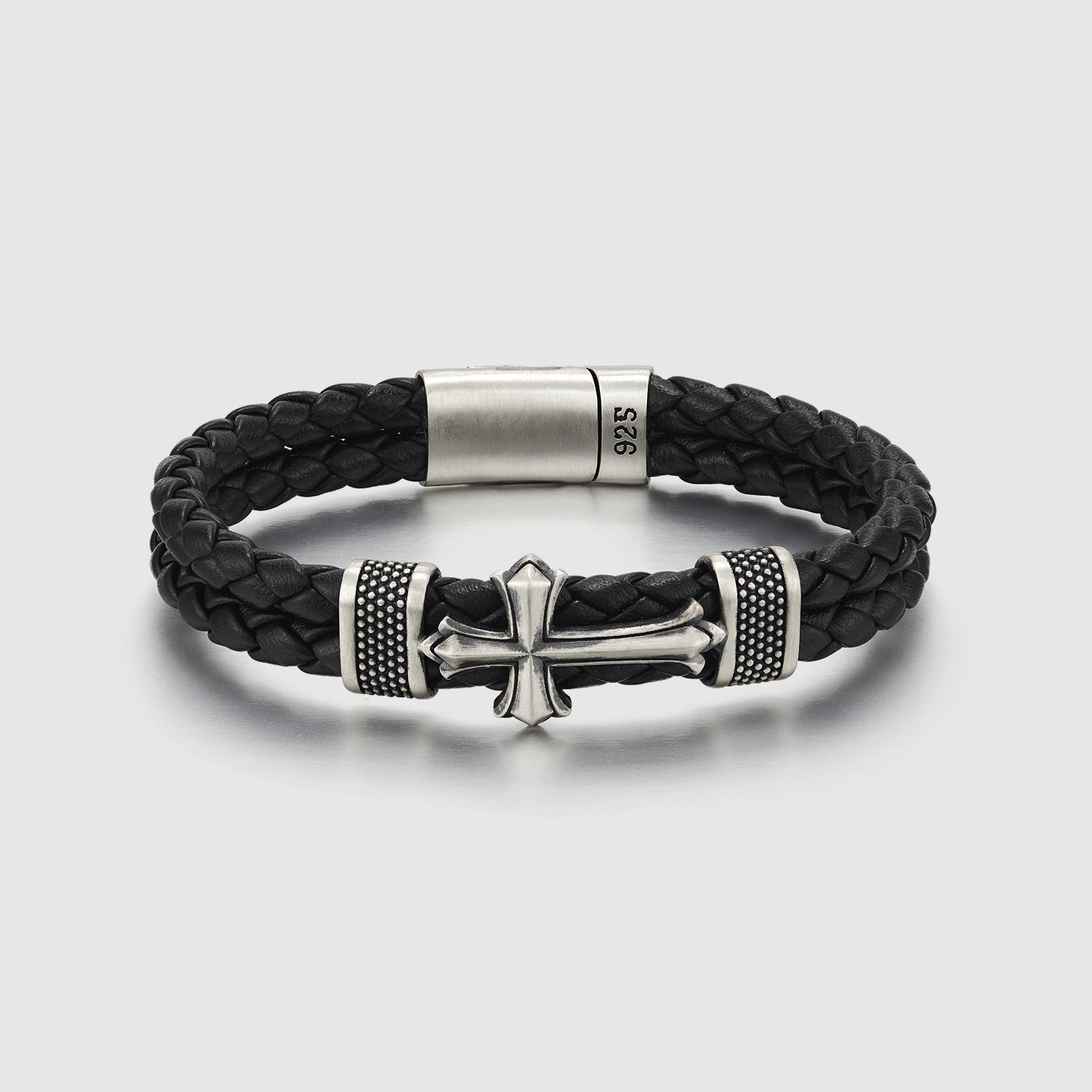Christian Cross Double Leather Bracelet