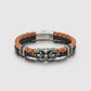 Fleurdelis Cross Double Leather Bracelet