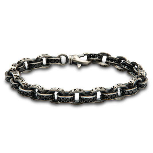 M.S Black Pave Link Bracelet