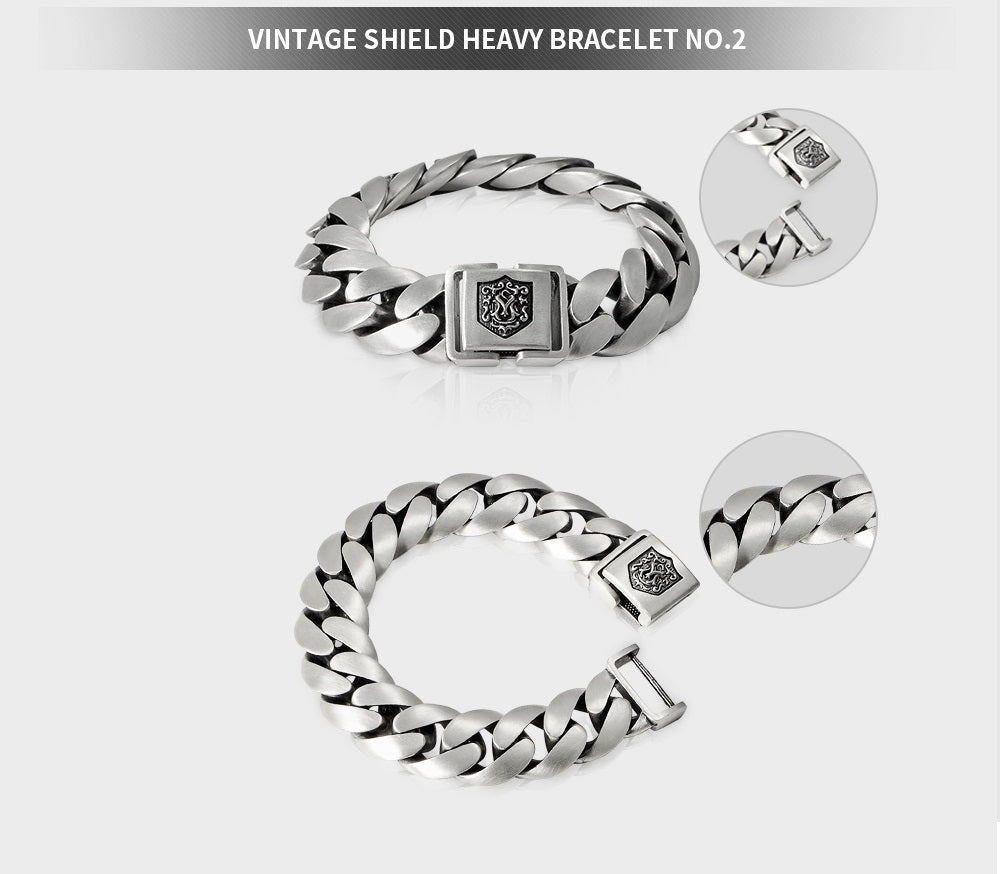 Vintage Shield Heavy Bracelet No.2