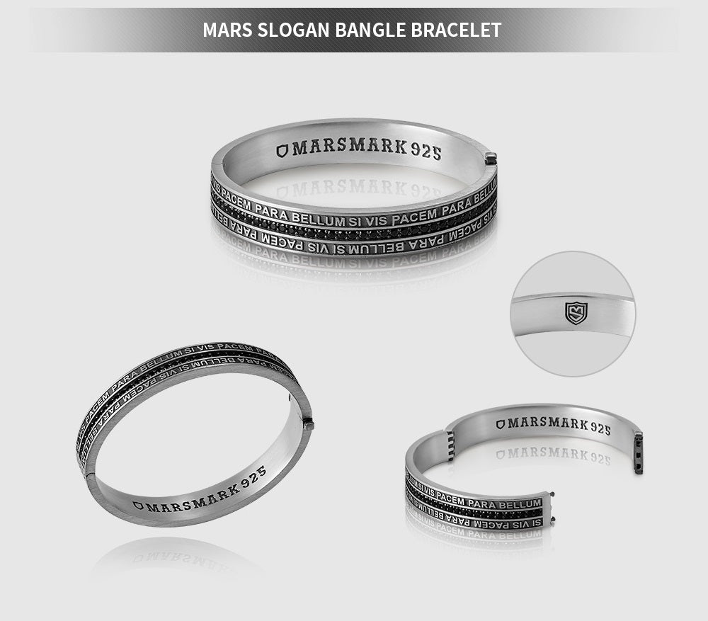 Mars Slogan Bangle Bracelet