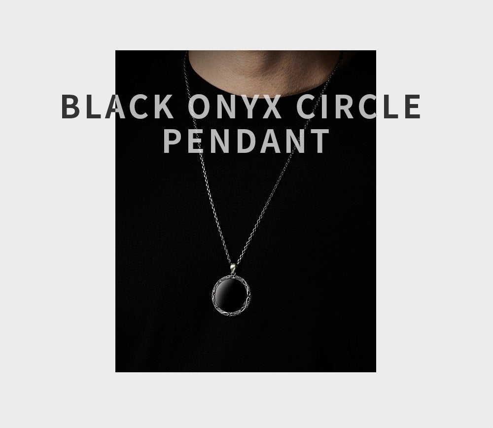 Black Onyx Circle Pendant