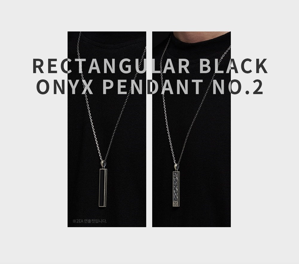 Rectangular Black Onyx Pendant NO.2