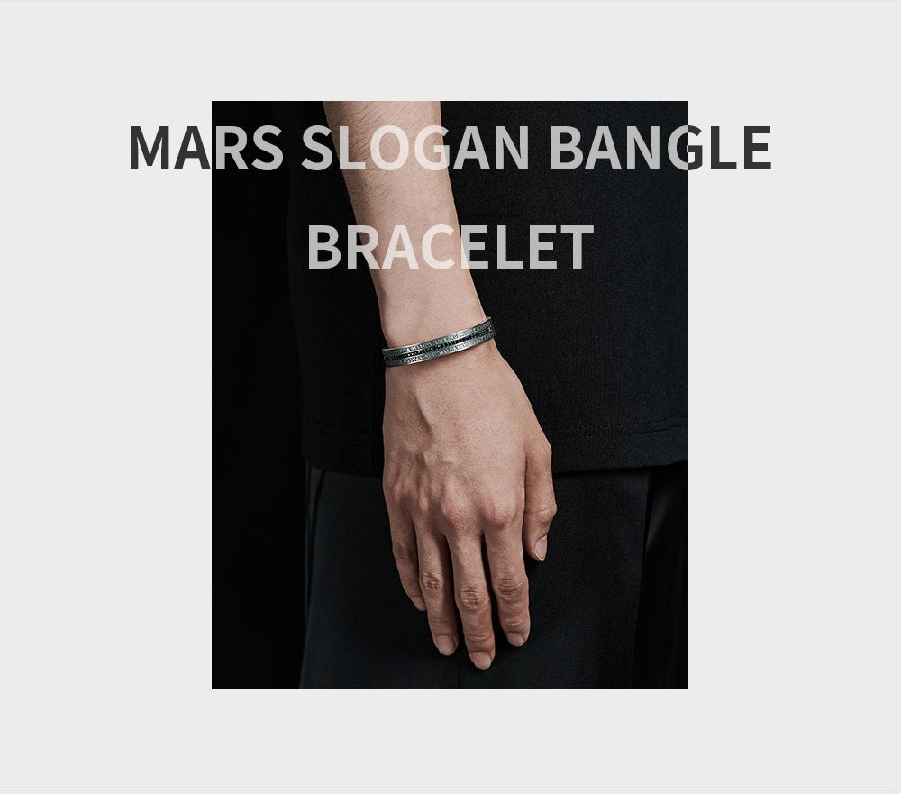 Mars Slogan Bangle Bracelet