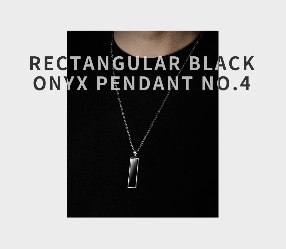 Rectangular Black Onyx Pendant No.4