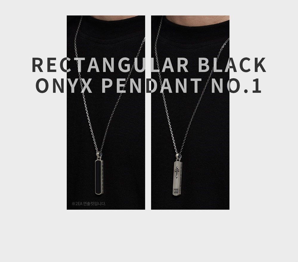 Rectangular Black Onyx Pendant NO.1