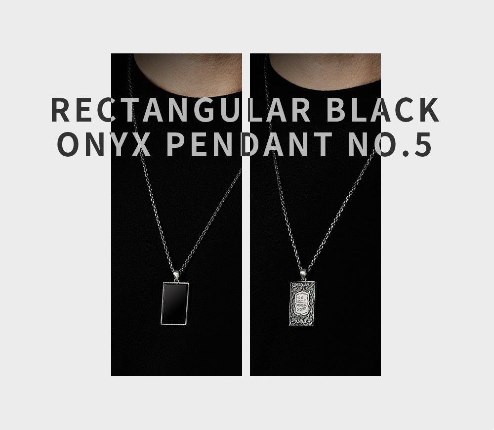 Rectangular Black Onyx Pendant No.5