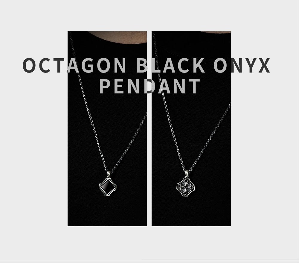 Octagon Black Onyx Pendant