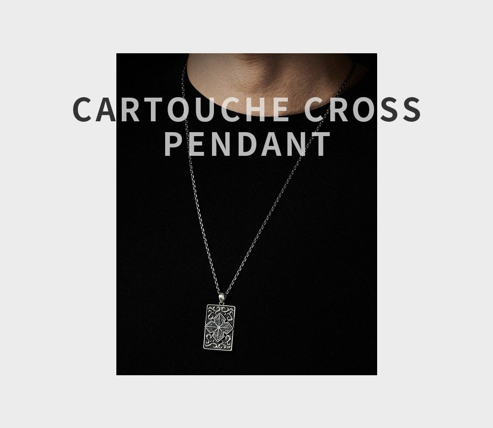 Cartouche Cross Pendant