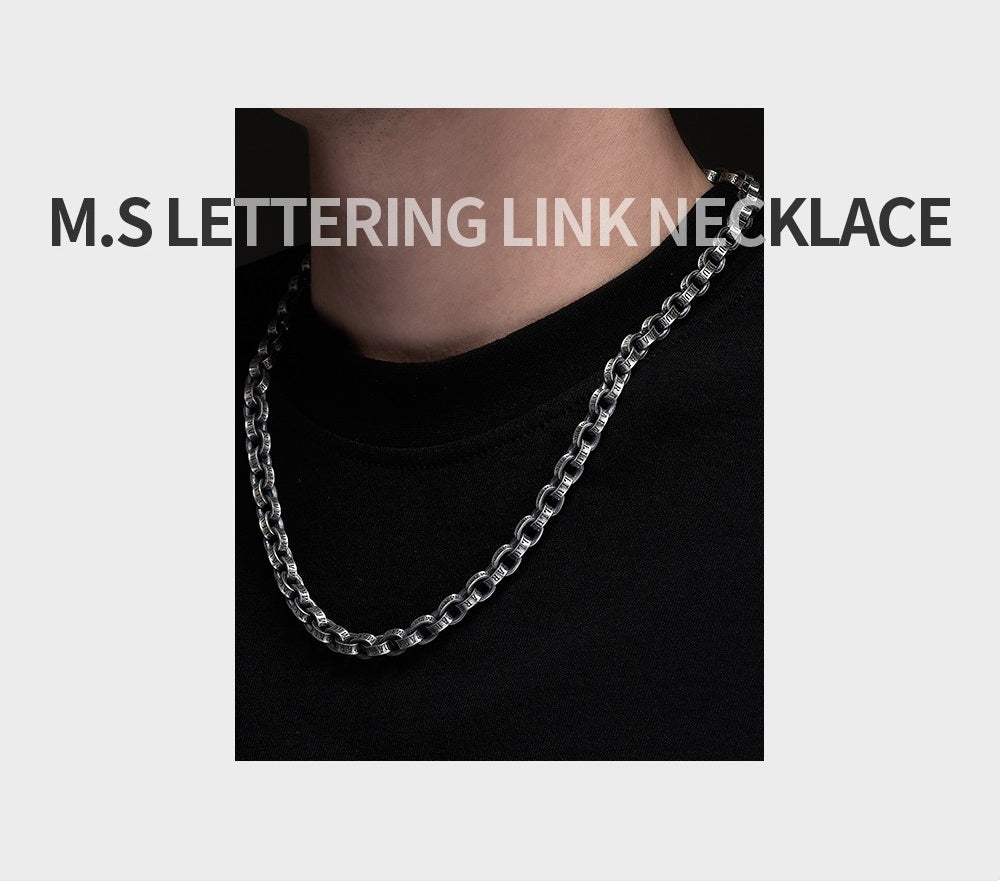M.S Lettering Link Necklace