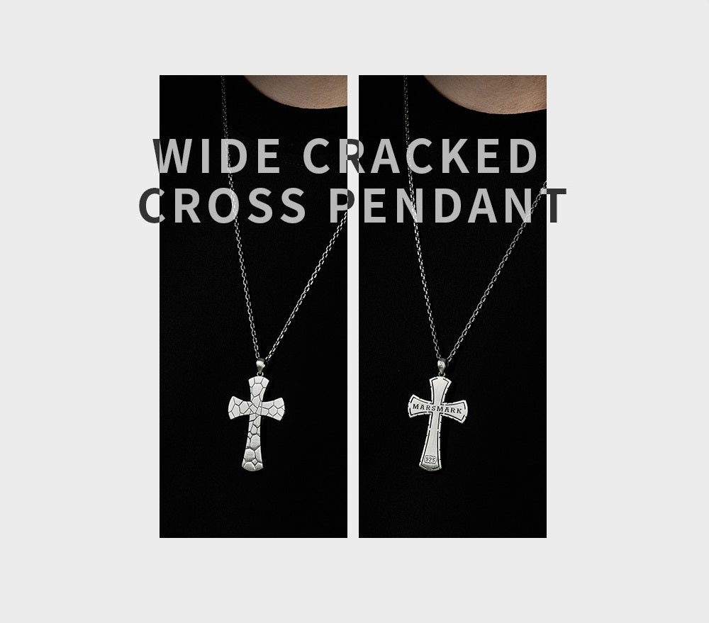 Wide Cracked Cross Pendant