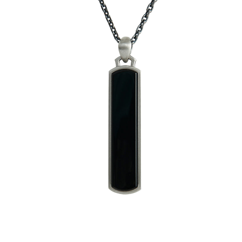 Rectangular Black Onyx Pendant NO.1