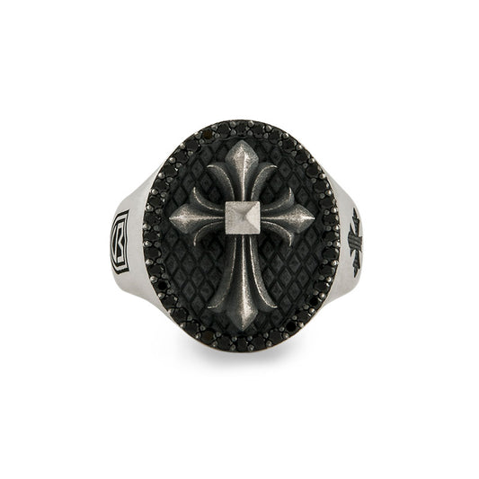 Signet Pave Cross RG