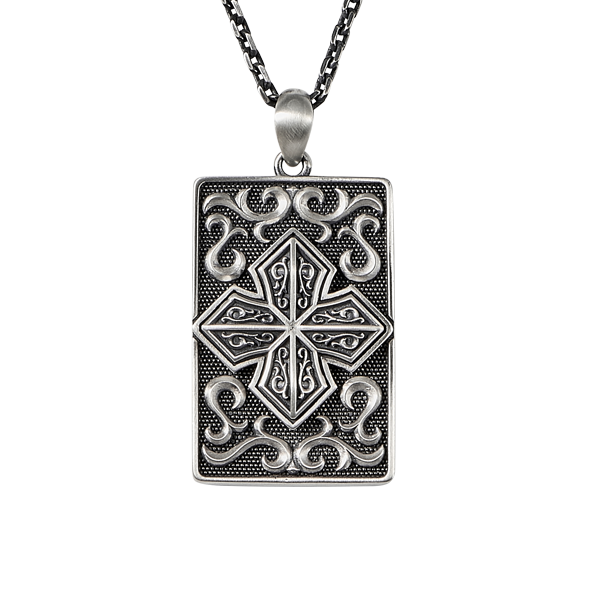 Cartouche Cross Pendant