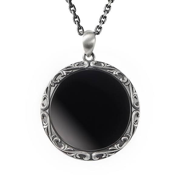 Black Onyx Circle Pendant