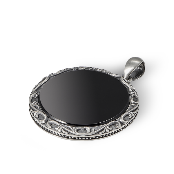 Black Onyx Circle Pendant