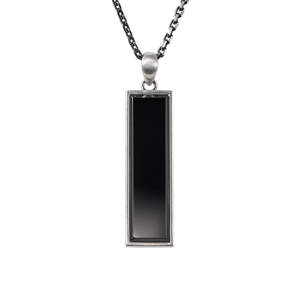 Rectangular Black Onyx Pendant No.4