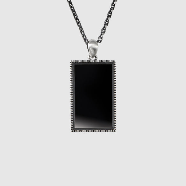 Rectangular Black Onyx Pendant No.5