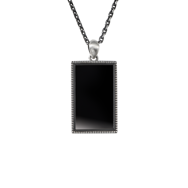 Rectangular Black Onyx Pendant No.5