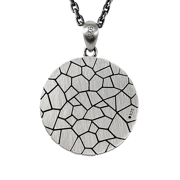 Cracked Circle Onyx Pendant