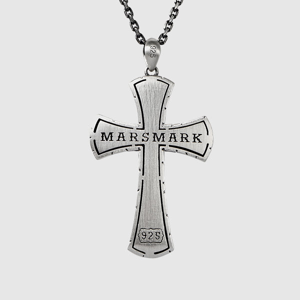 Wide Cracked Cross Pendant