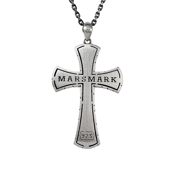 Wide Cracked Cross Pendant