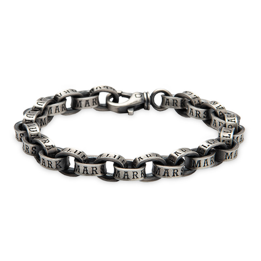 M.S Lettering Link Bracelet